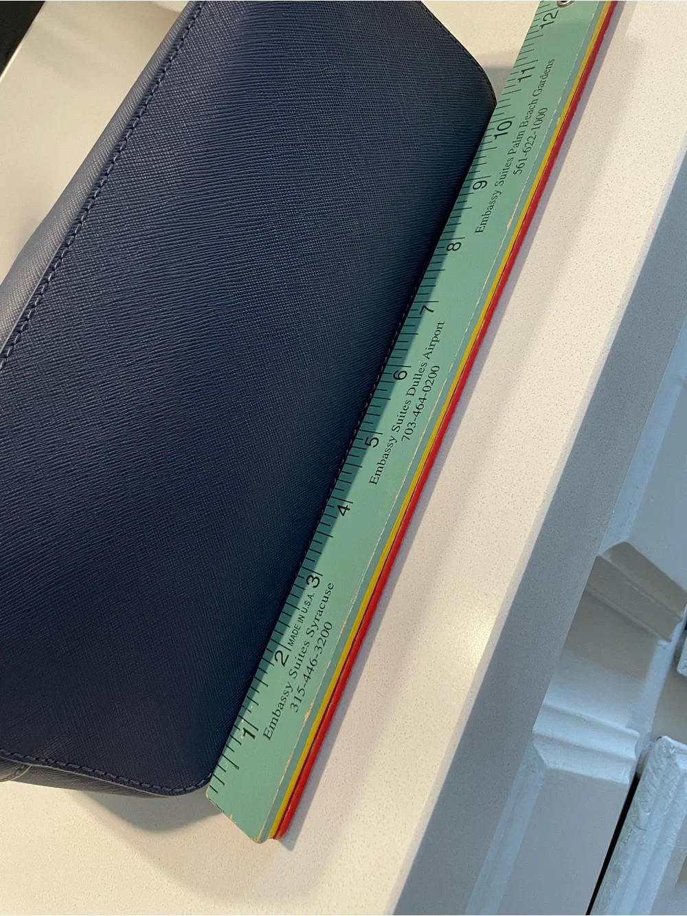 Ted Baker Navy Saffiano Leather Tote Bag